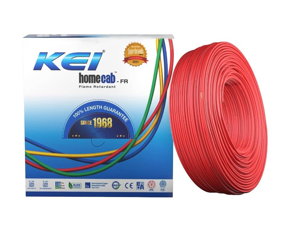 KEI 6 sqmm homecab FR Electric Wire Red 90 m_0