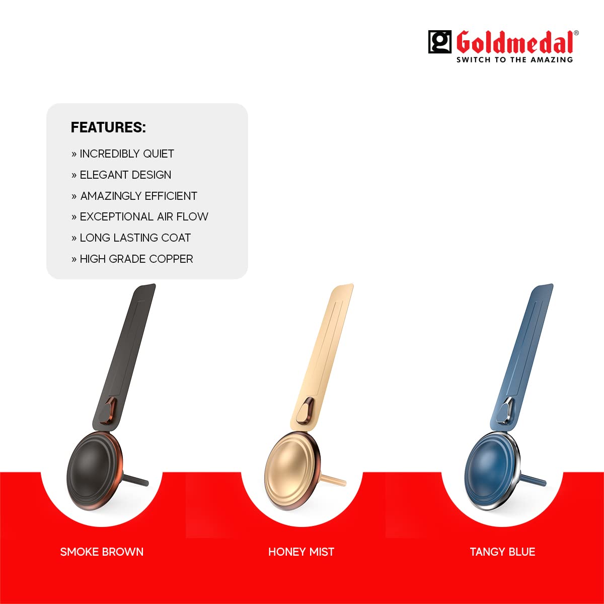 Goldmedal Vector 1200 mm 3 Blades 52 W Tangy Blue Ceiling Fans_2