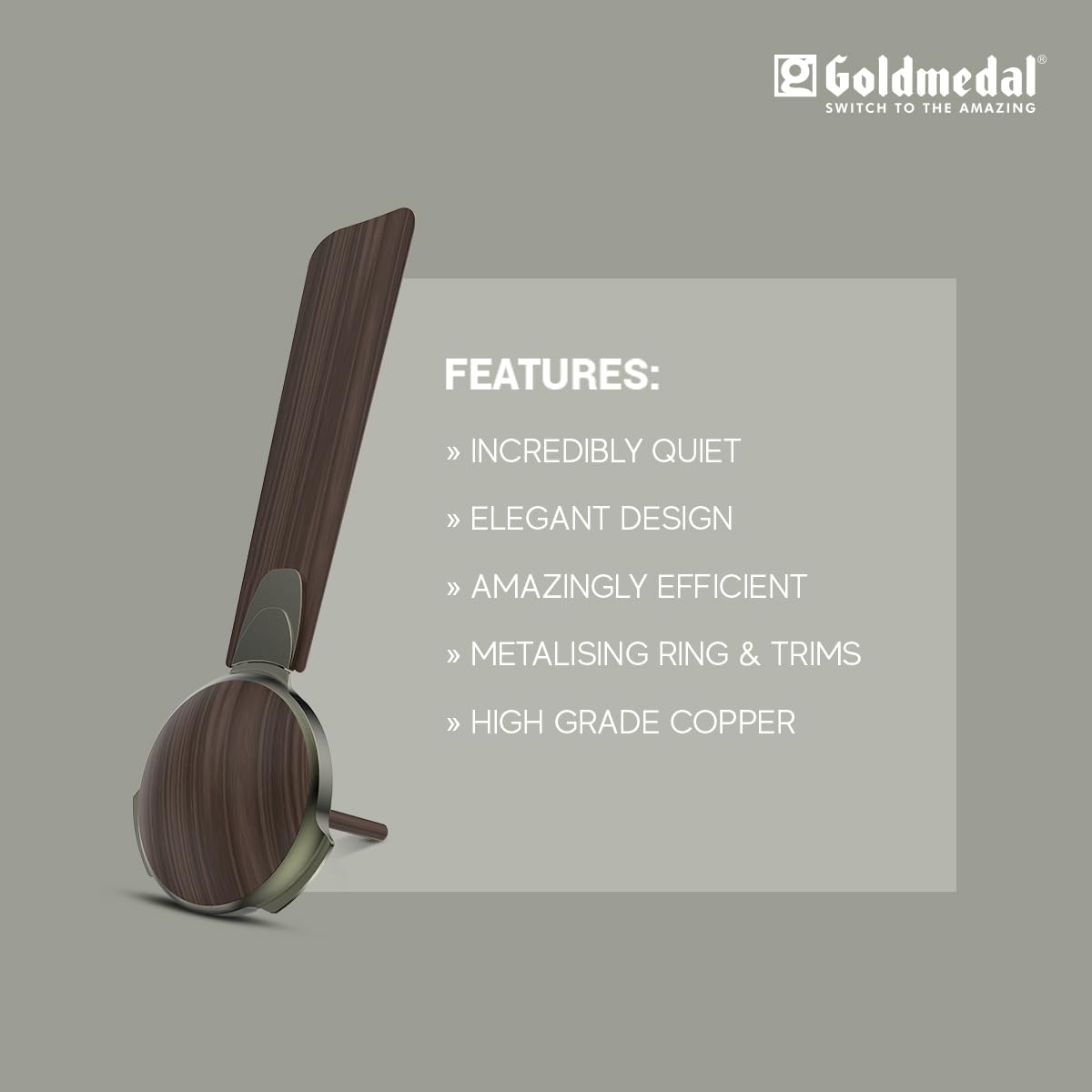 Goldmedal Flora 1200 mm 3 Blades 52 W Antique Brass Wengewood Ceiling Fans_2