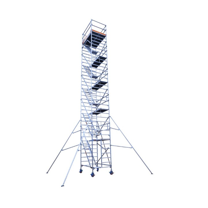MSAFE 12.4 m Mobile Double Width Type Scaffolding Tower 1800 x 1350 mm 200 kg/m2_0