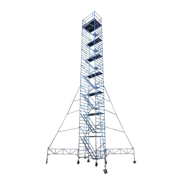 MSAFE 15.5 m Mobile Tower with Stairs Scaffolding Tower 1800 x 1350 mm 200 kg/m2_0