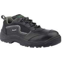 Euro Safety Blade Tds Printed Grain Leather Steel Toe Safety Shoes Black_0