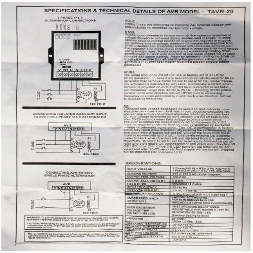 DELCOT Genset Controllers TAVR 20 Alternator Voltage Regulator IP 65 Three Phase_2