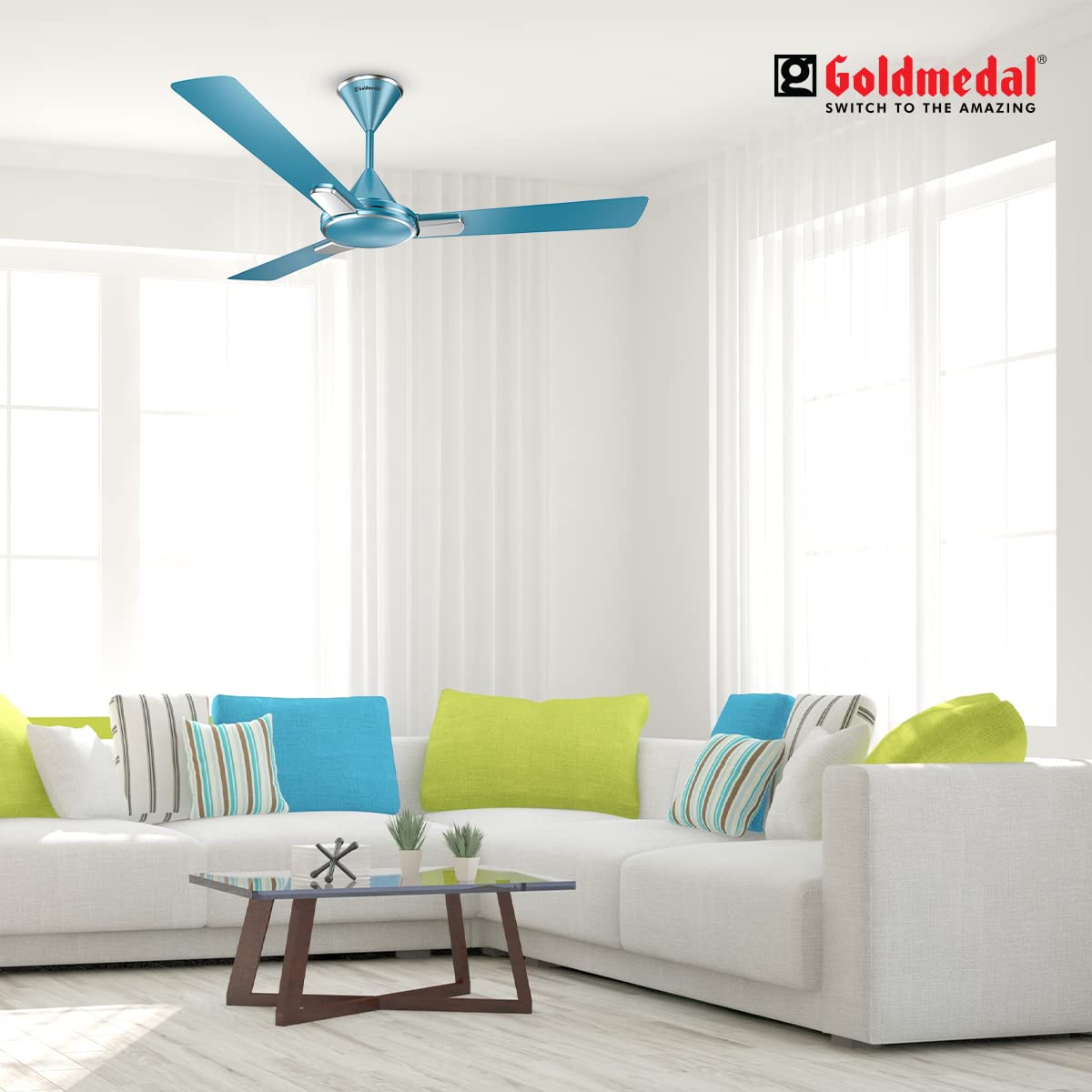 Goldmedal Insignia 1200 mm 3 Blades 53 W Topaz Gold Ceiling Fans_3