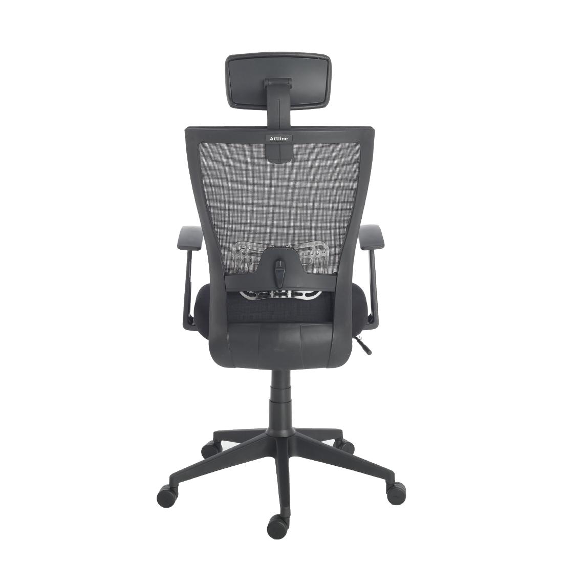 Durian Mesh Chair Black 585 x 670 x 1315 mm Two Pieces Injection Moulded Office Chairs_1