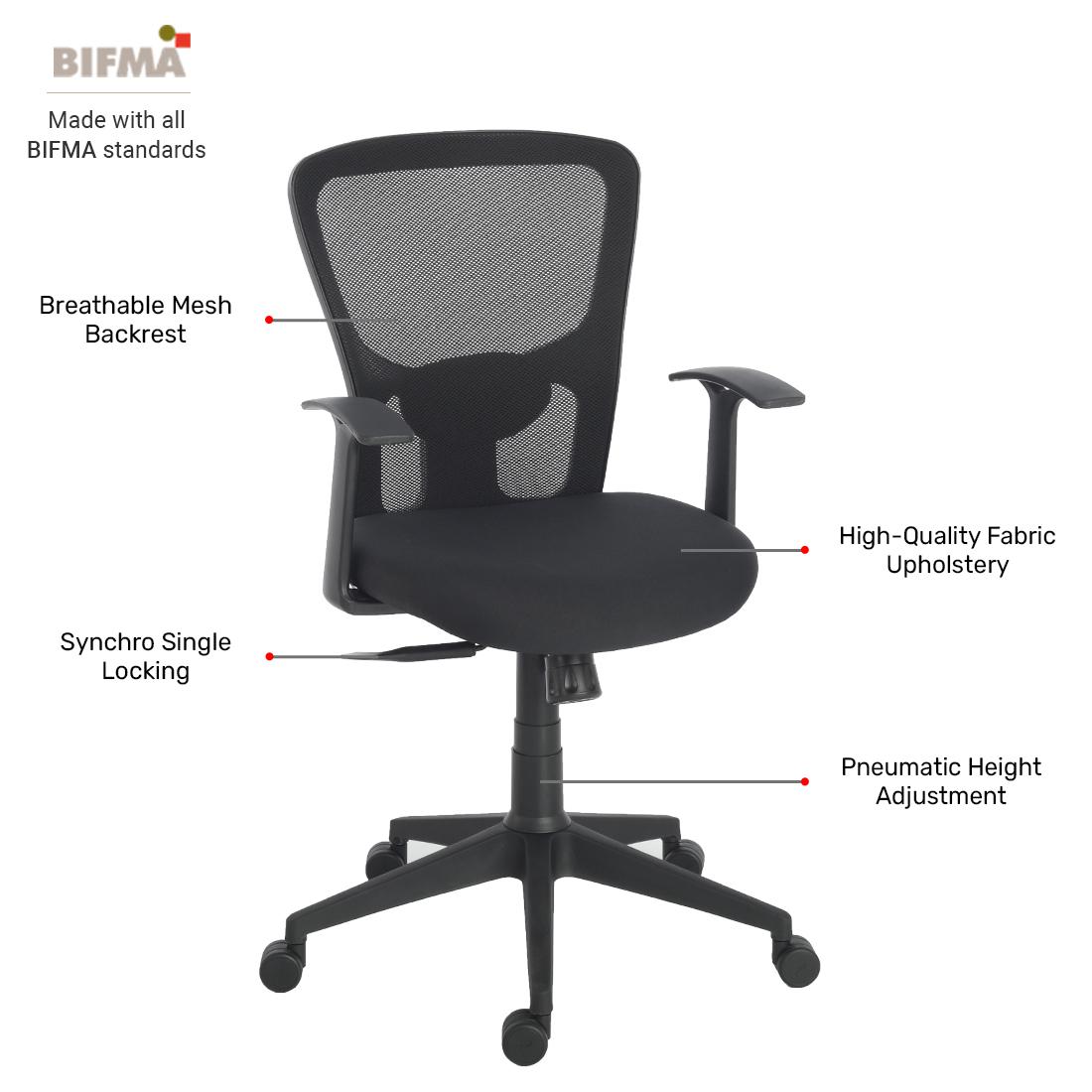 Durian Mesh Chair Black 585x660x1060 mm Injection Moulded Frame Office Chairs_2