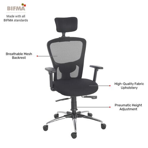 Durian Mesh Chair Black 630x660x1235 mm Injection Moulded Frame Office Chairs_2