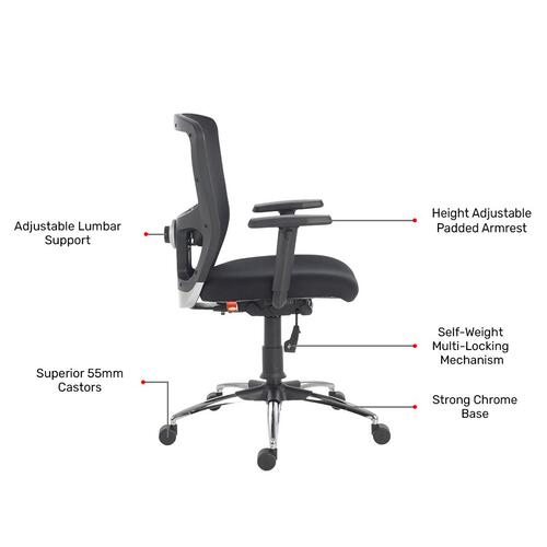 Durian Mesh Chair Black 630x660x1040 mm Injection Moulded Frame Office Chairs_3