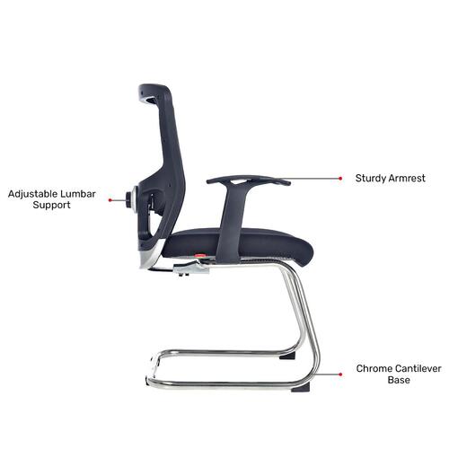 Durian Mesh Chair Black 590 x 630 x 970 mm Two Pieces Injection Moulded Office Chairs_3