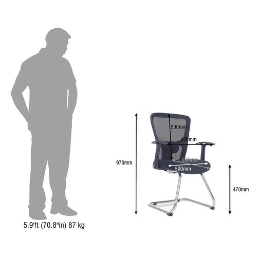 Durian Mesh Chair Black 590 x 630 x 970 mm Two Pieces Injection Moulded Office Chairs_4