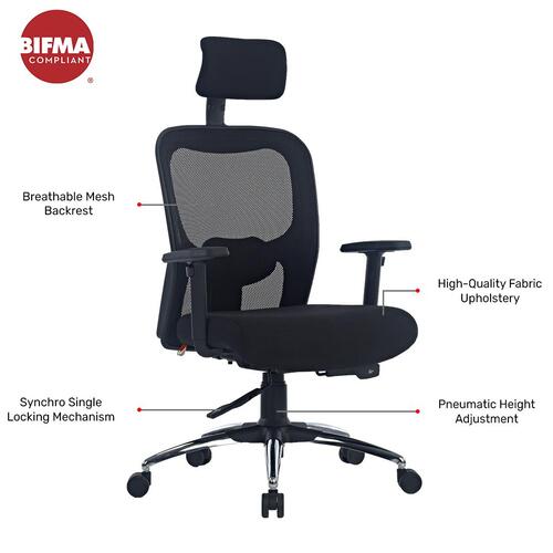 Durian Mesh Chair Black 630 x 670 x 1270 mm Two Pieces Injection Moulded Office Chairs_2