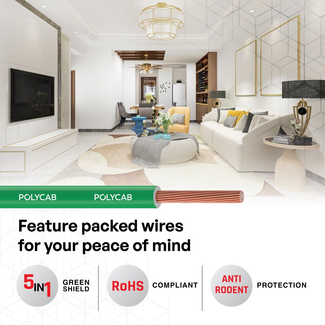 Polycab 2.5 sqmm MAXIMA+ HR FR LSH LF Electric Wire Green 90 m_3