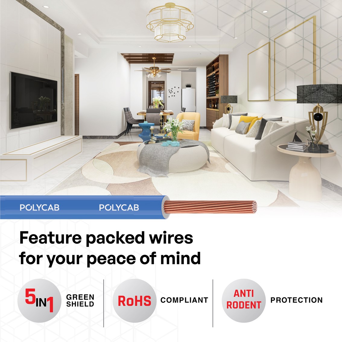 Polycab 4 sqmm MAXIMA+ HR FR LSH LF Electric Wire Blue 90 m_3