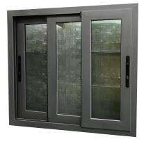 Sri Saicharan Sliding 3 Track 3 Panel Black uPVC Window 4 x 4 ft_0