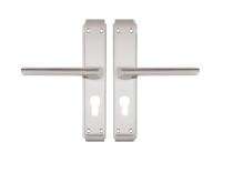 Godrej White Metal Rectangular Door Handles Satin Steel_0