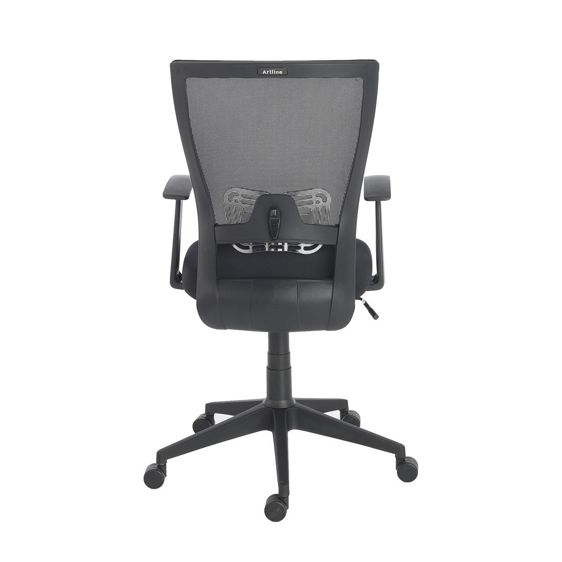 Durian Mesh Chair Black 585 x 670 x 1120 mm Two Pieces Injection Moulded Office Chairs_1