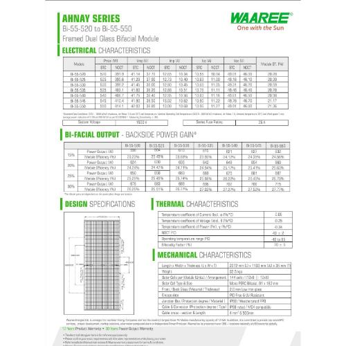 WAAREE Bi-55-535 535 W Mono PERC Bifacial Solar Panel_4