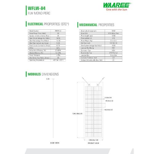 WAAREE WFLW-84-2 84 W Mono PERC Solar Panel_2