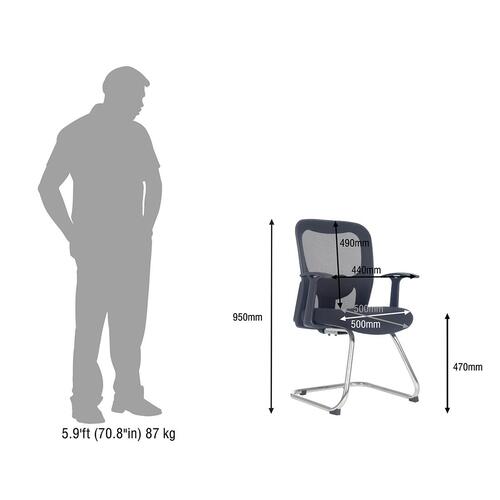 Durian Fix Cantilever Black 580 x 580 x 950 mm Two Pieces Injection Moulded Office Chairs_4