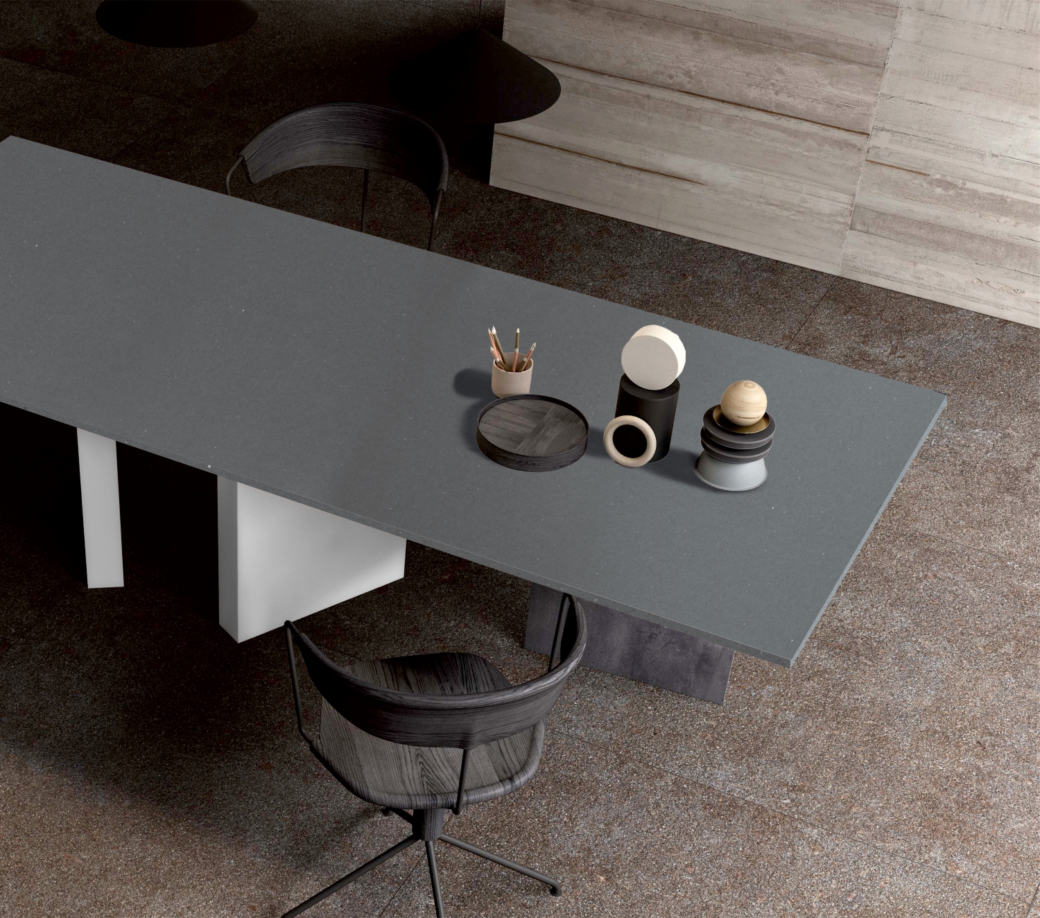 Camrola Impresso Series Mud Grey Matt Finish 3225 x 1625 mm Quartz Stone Slab_1