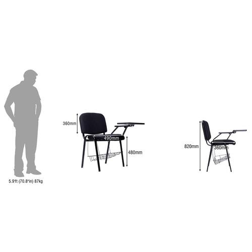 Durian Fabric Black 490 x 360 x 820 mm 12 mm Thick Hot Pressed BWR Office Chairs_3