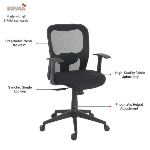 Durian Mesh Chair Black 590x670x1070 mm Two Pieces Injection Moulded Office Chairs_1