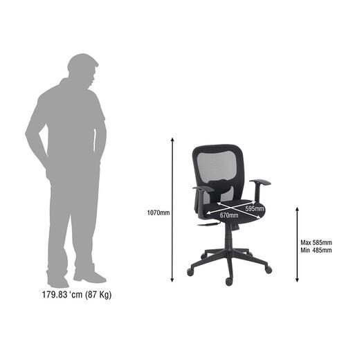 Durian Mesh Chair Black 590x670x1070 mm Two Pieces Injection Moulded Office Chairs_3