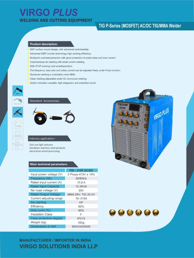 VIRGO PLUS 15 - 315 A TIG/MMA Welding Machine TIG 315P AC/DC 415 V 12.3 kVA_1