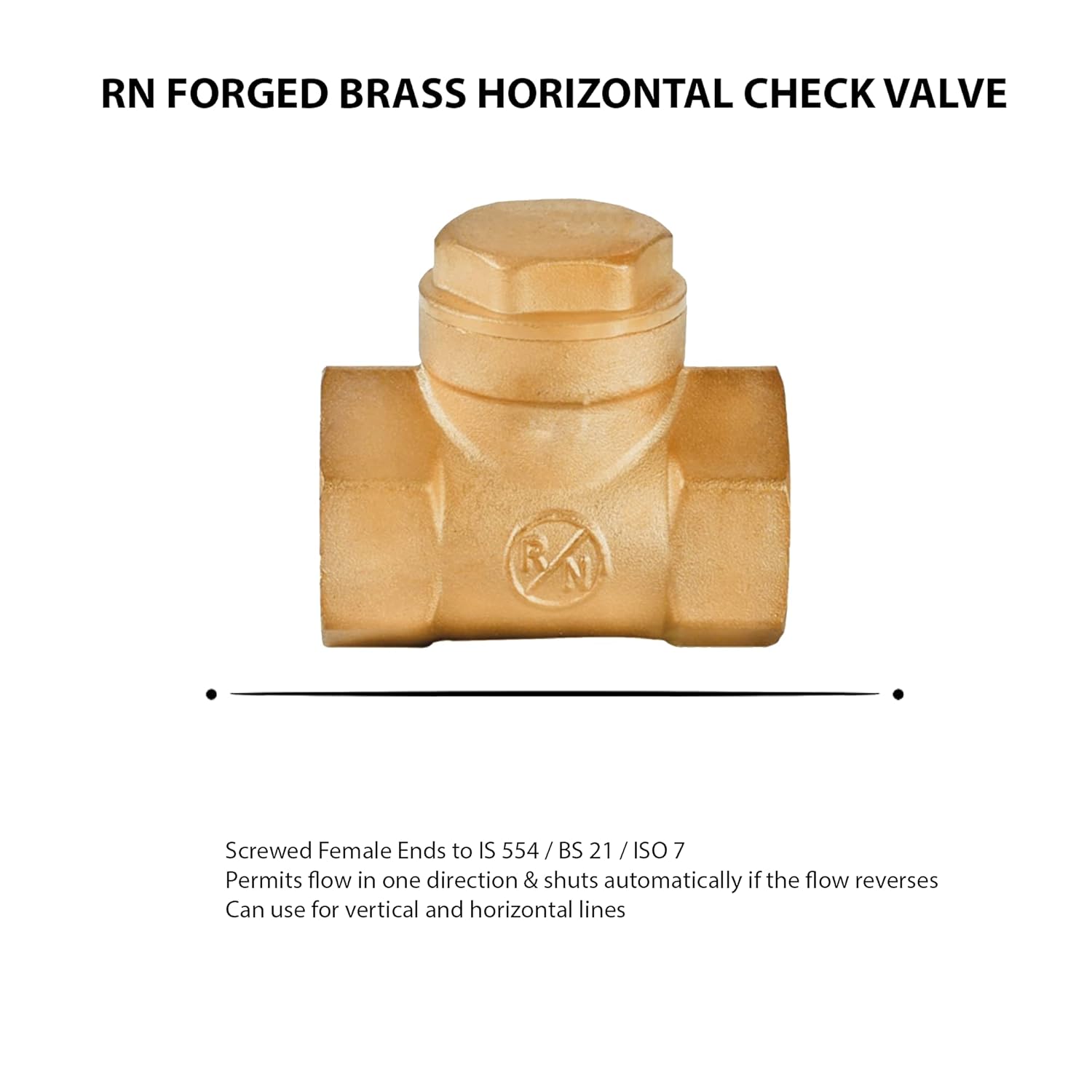 R.N. 25mm Horizontal Brass Check Valves Female Threaded _900_3