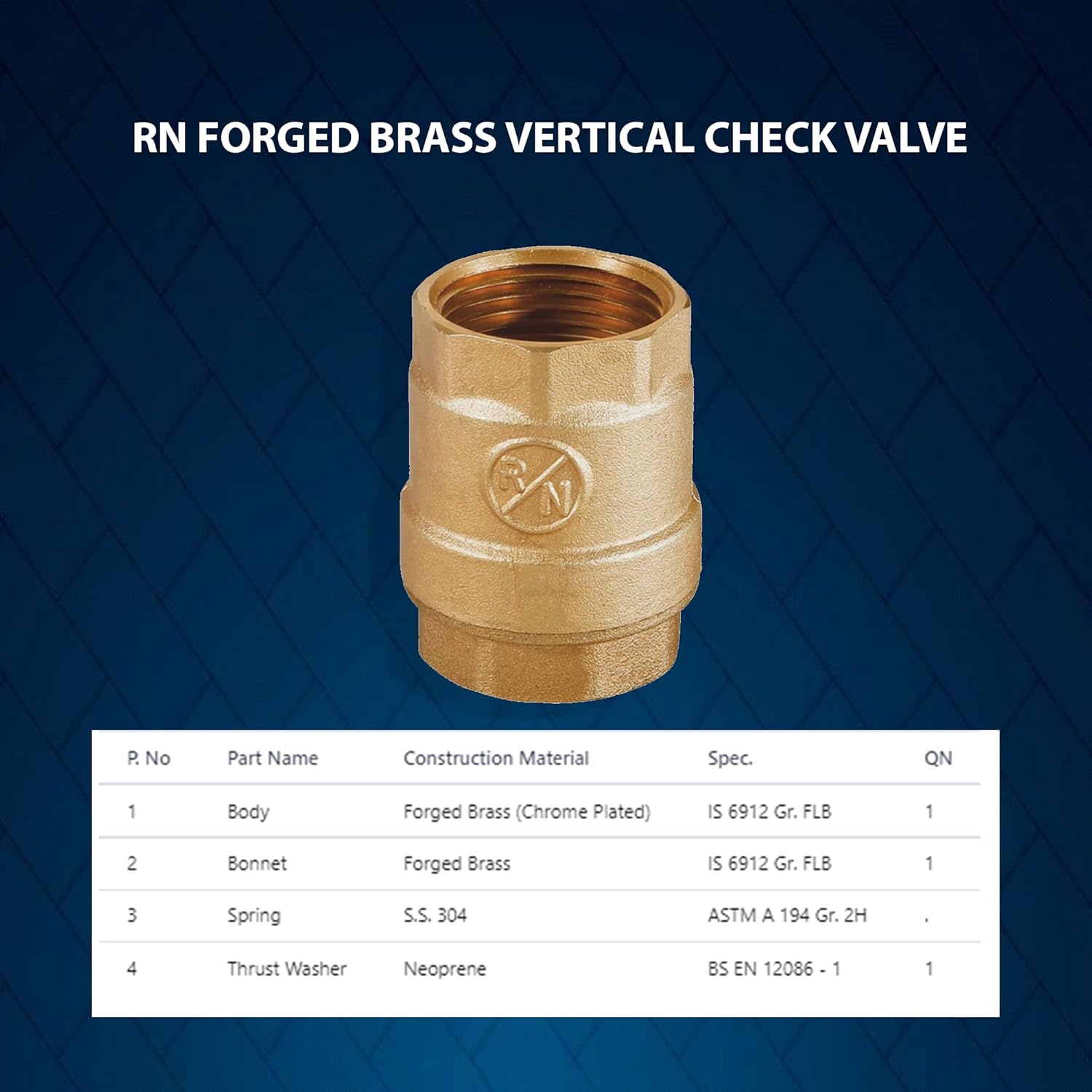 R.N. 20mm Vertical Brass Check Valves Female Threaded _800_4