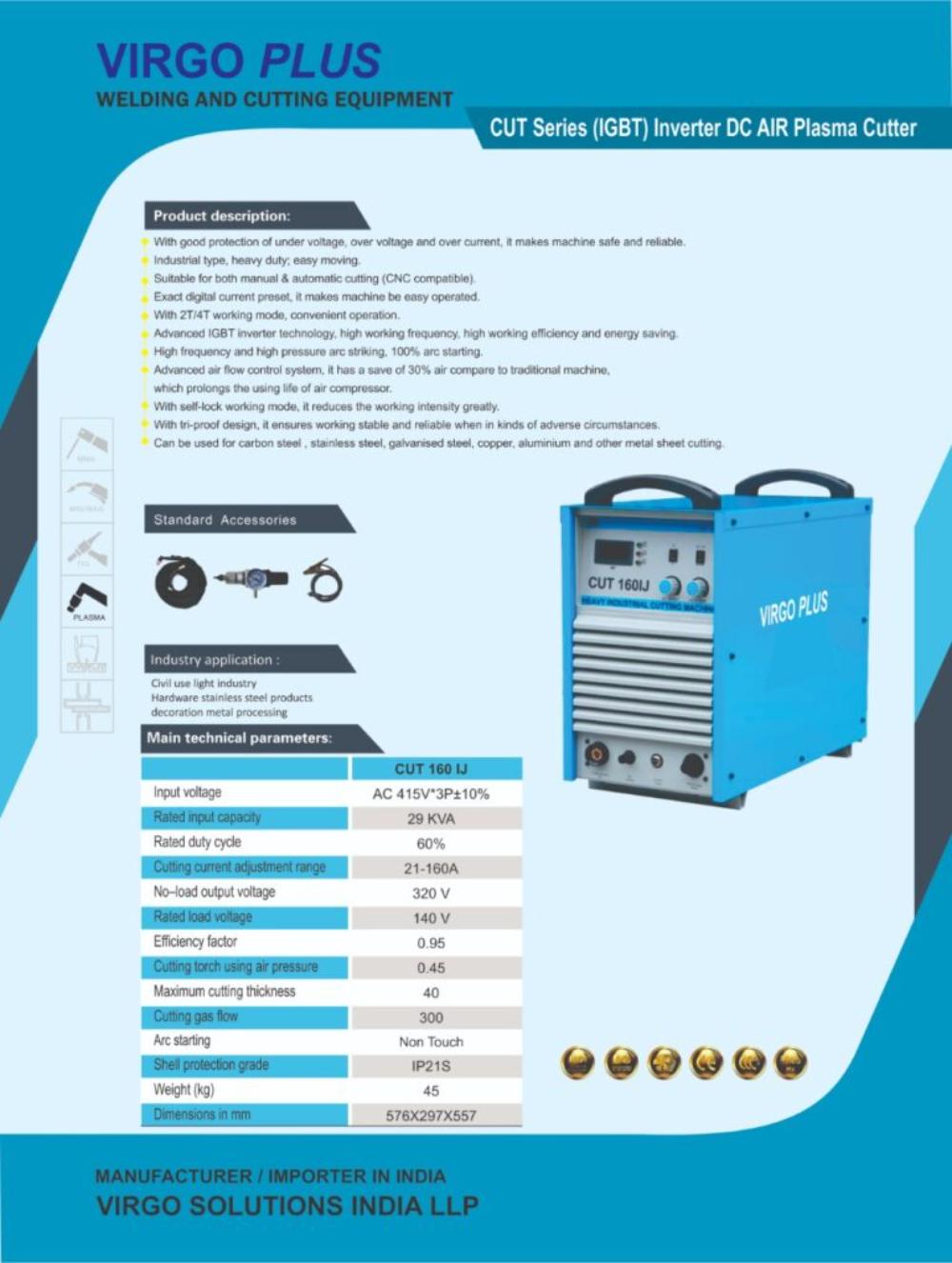 VIRGO PLUS 160 A Plasma Cutting Machine CUT 160 IJ 40 mm 60%_2