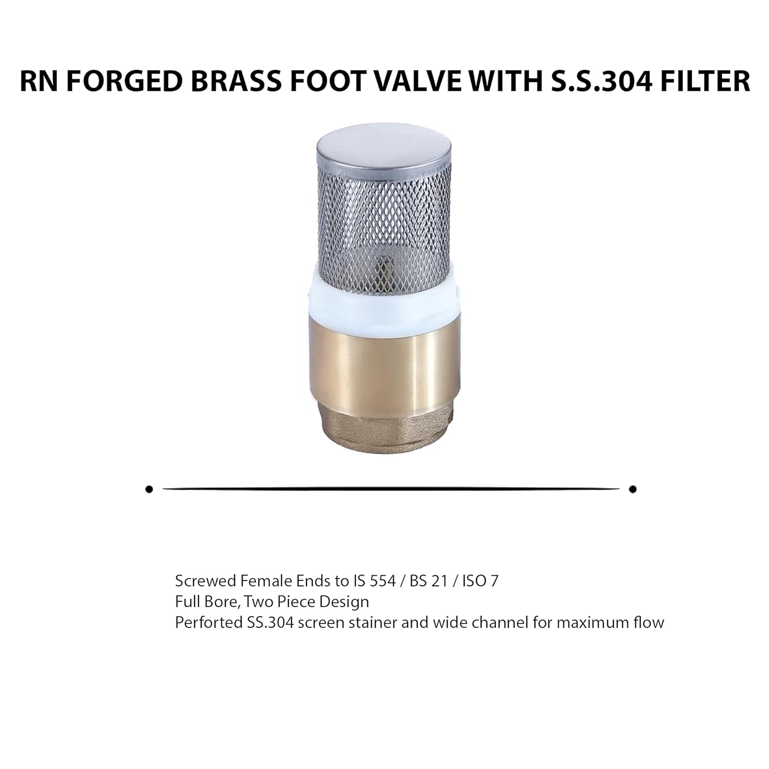 R.N. Art-2700_20mm(3/4") Brass 20mm Foot Valve Strainer_2