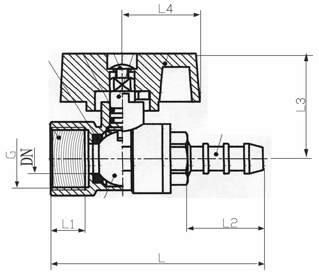 RN 10 mm Nozzle Brass Ball Valves Male Threaded 1450G_1