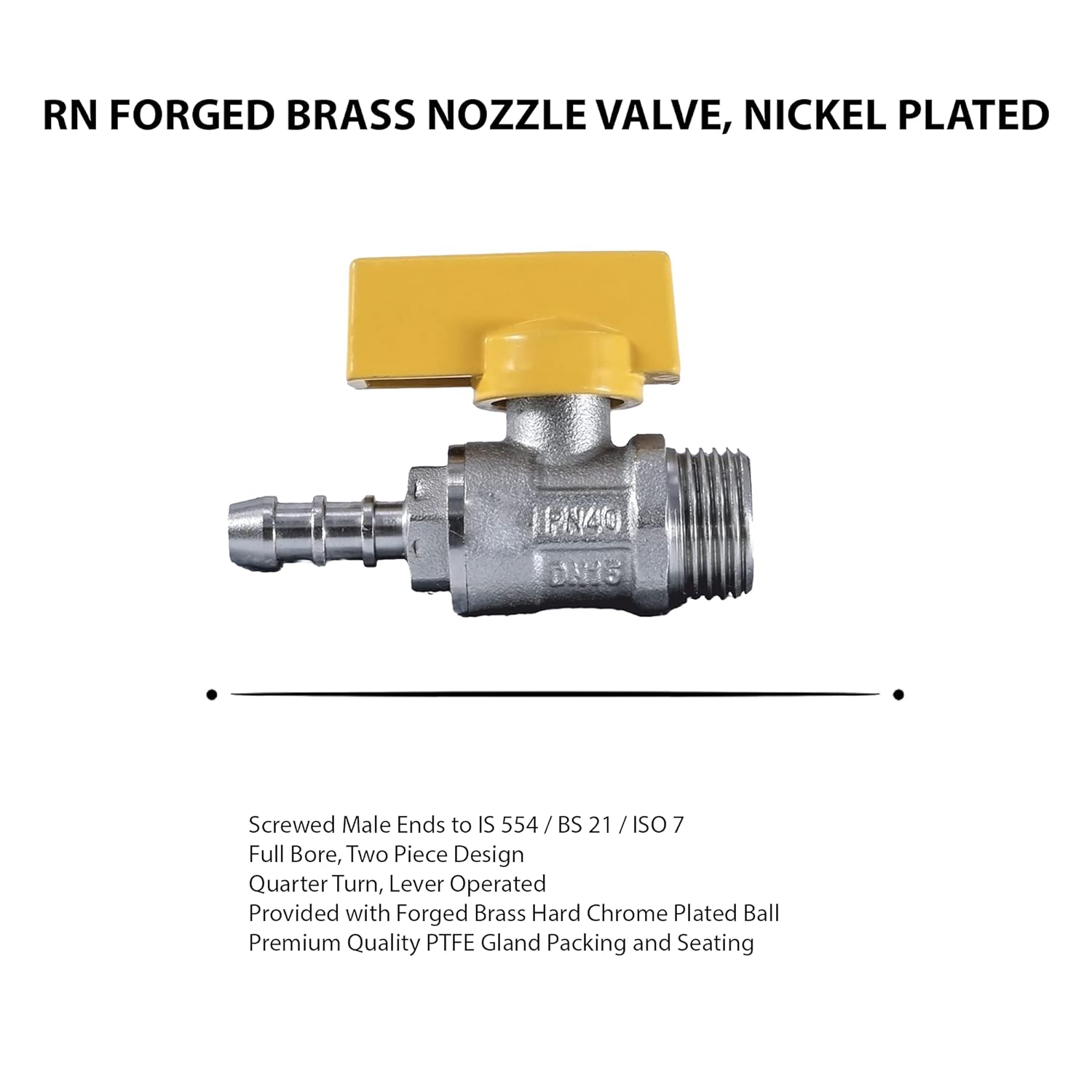 RN 10 mm Nozzle Brass Ball Valves Male Threaded 1450G_3