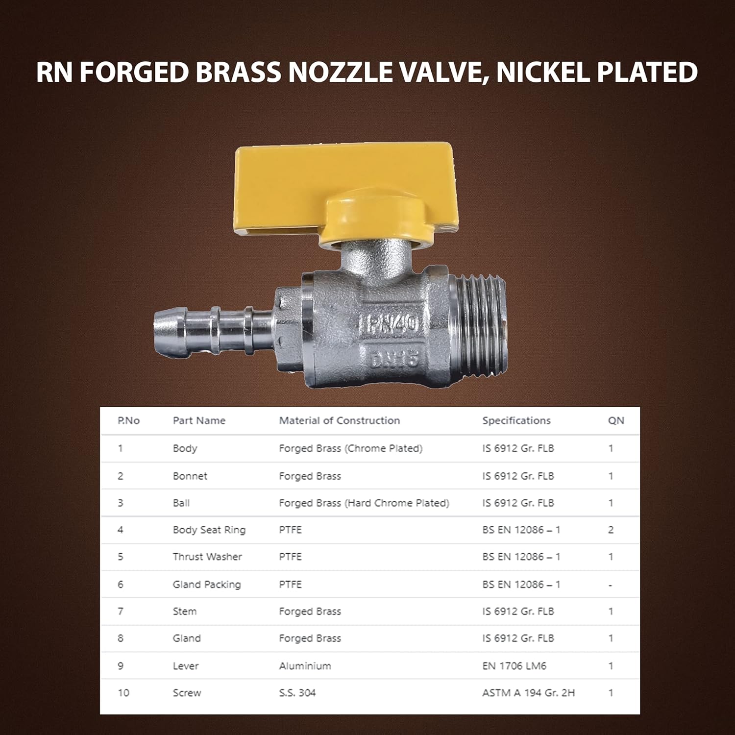 RN 10 mm Nozzle Brass Ball Valves Male Threaded 1450G_4