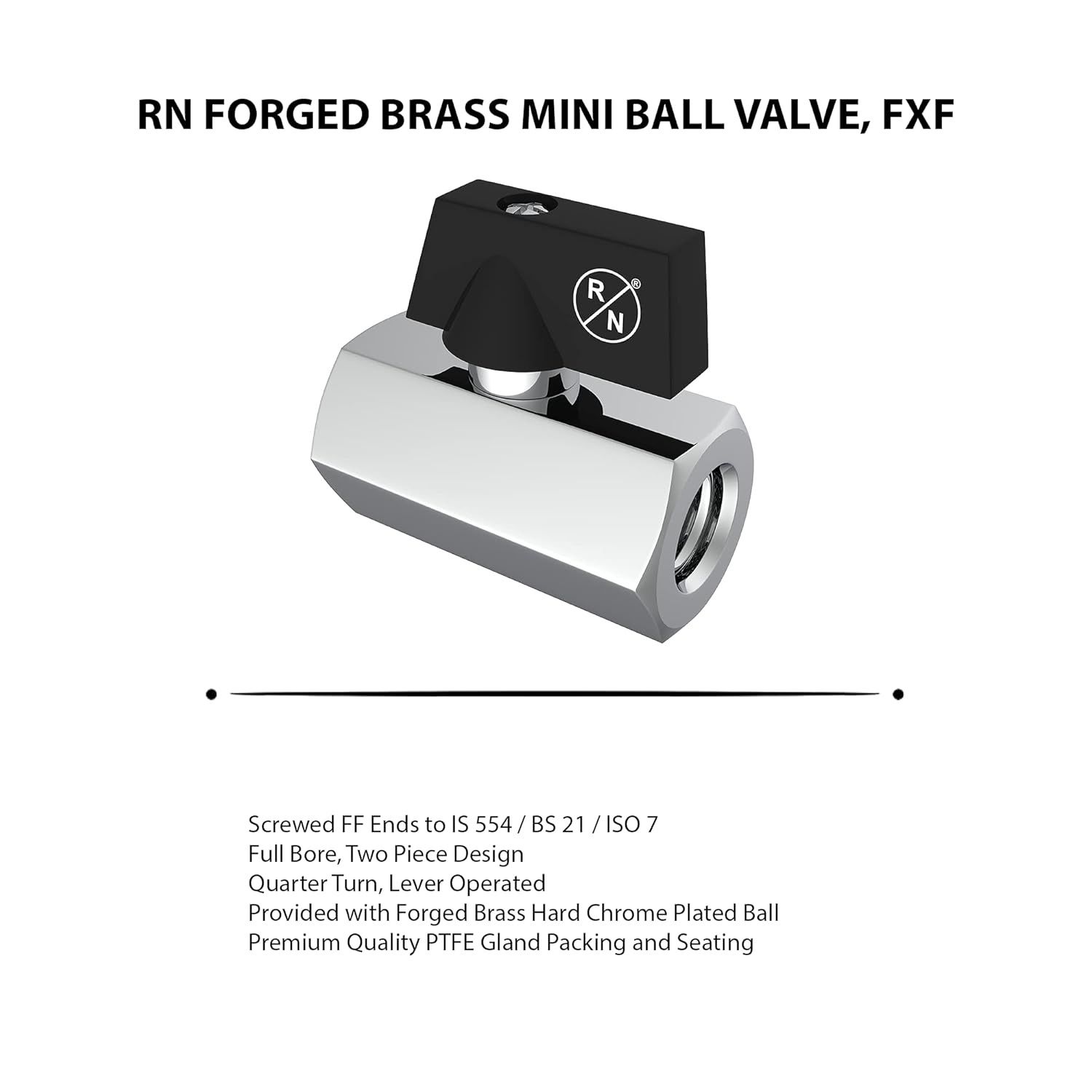 RN 8 mm Mini Brass Ball Valves Female x Female 2200FF_3