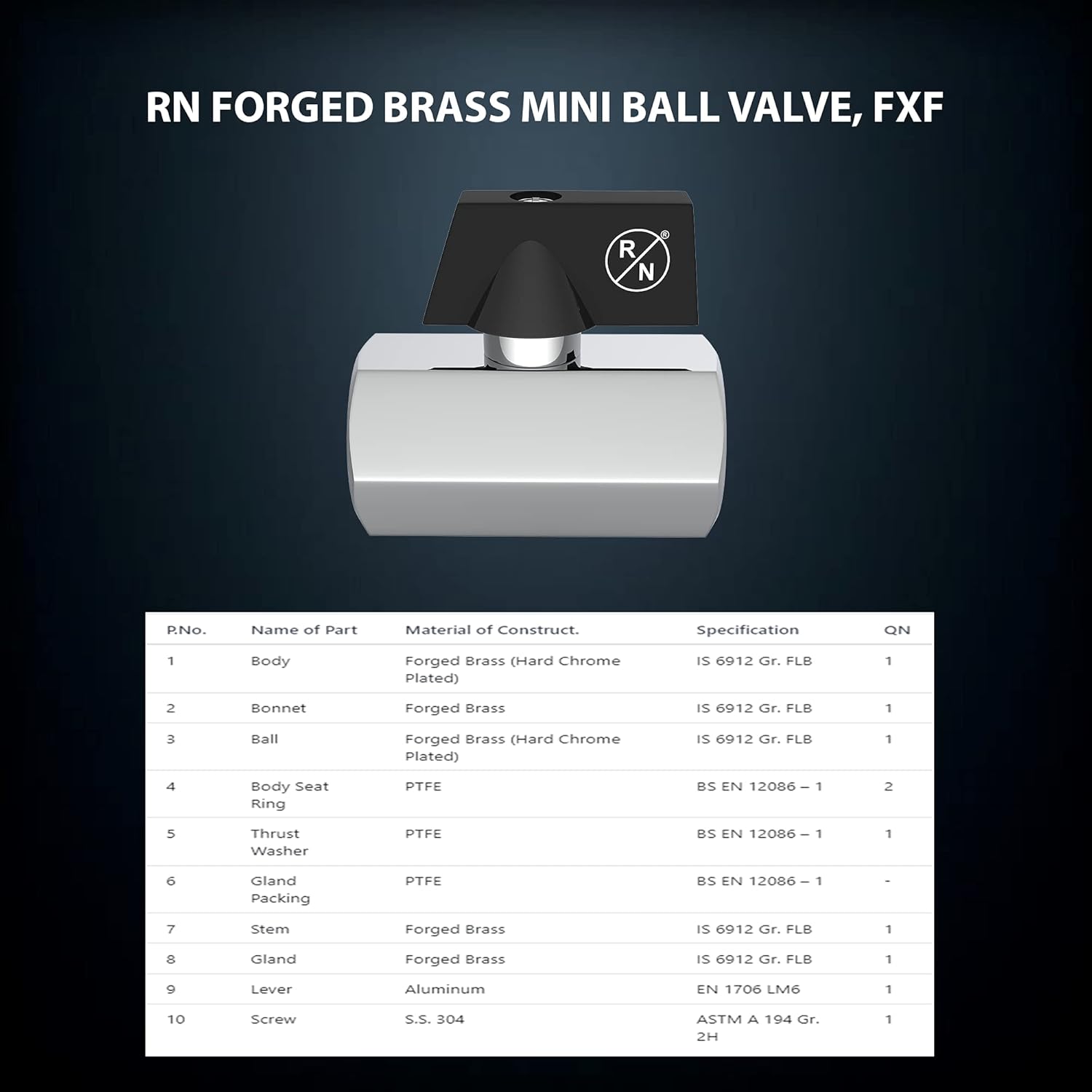 RN 10 mm Mini Brass Ball Valves Female x Female 2200FF_4