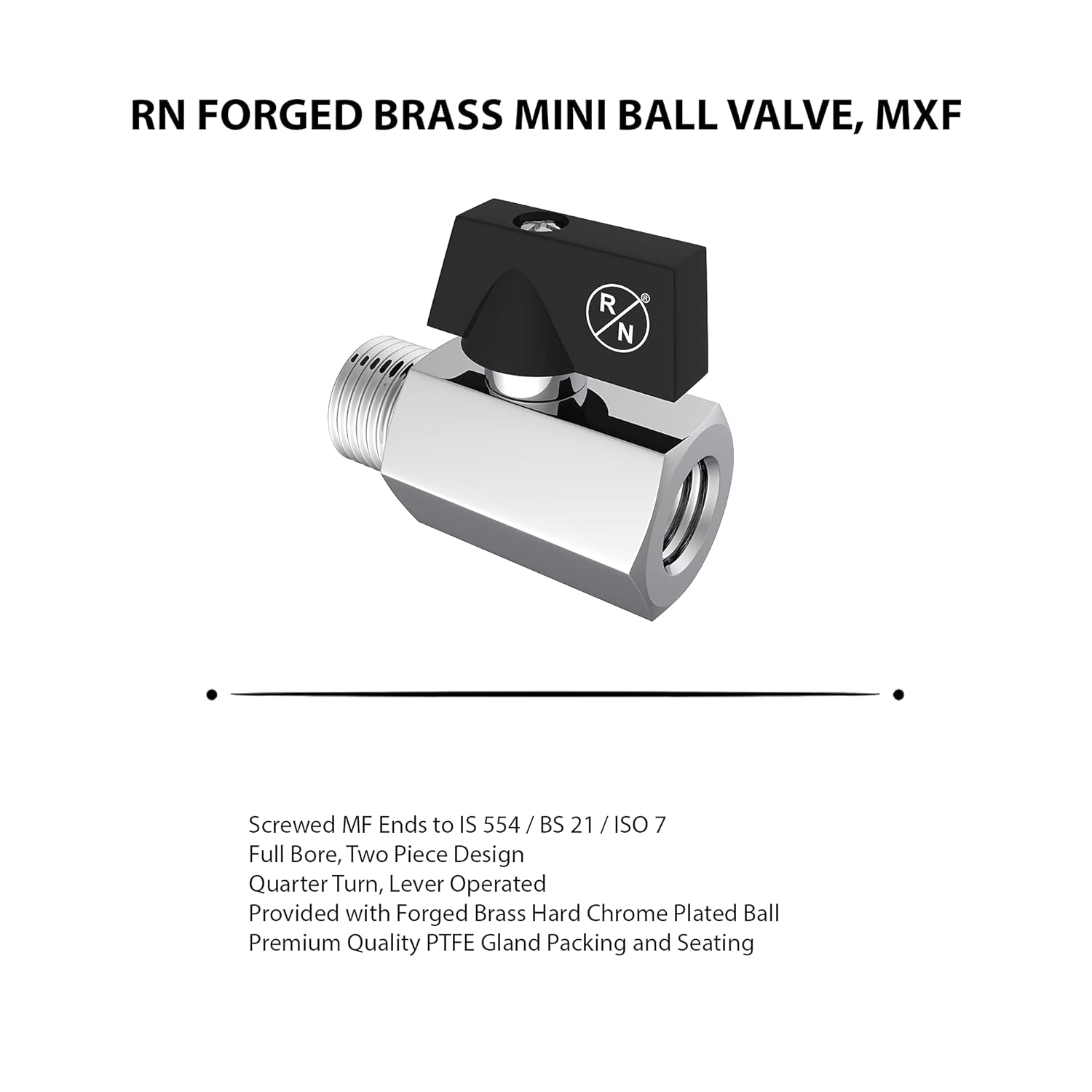 RN 10 mm Mini Brass Ball Valves Male x Female 2200M_2