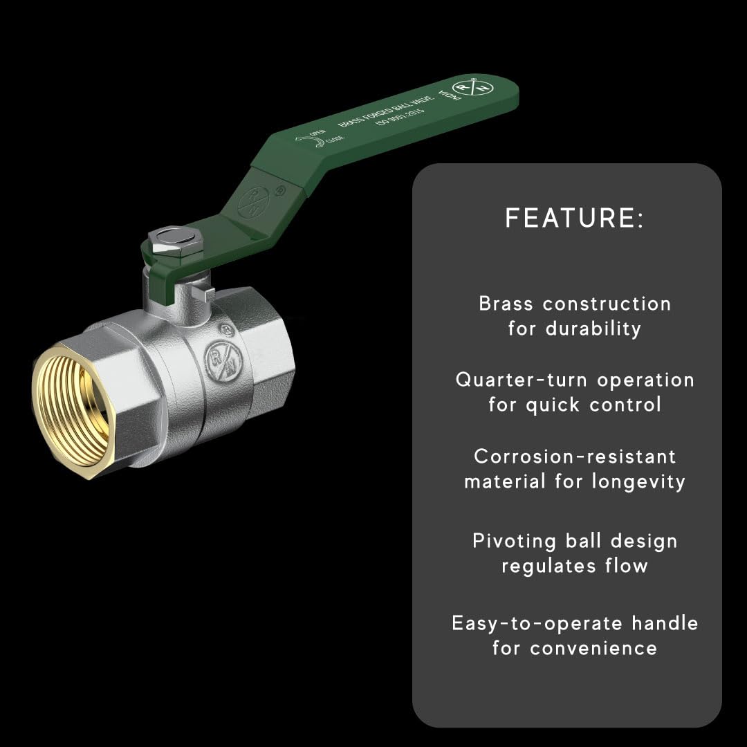 RN 32 mm Manual Brass Ball Valves Female Threaded 4000_3