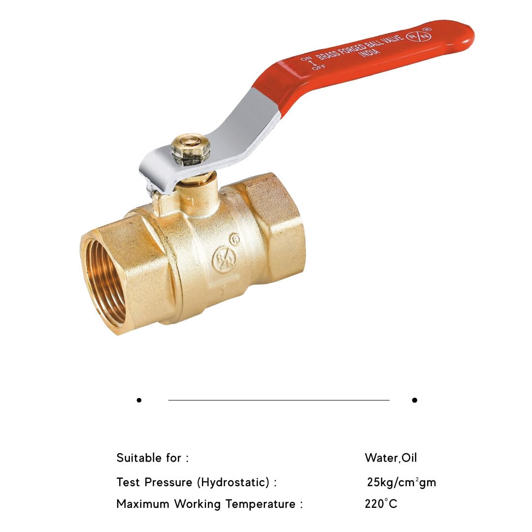 RN 15 mm Manual Brass Ball Valves Female Threaded 1710_1