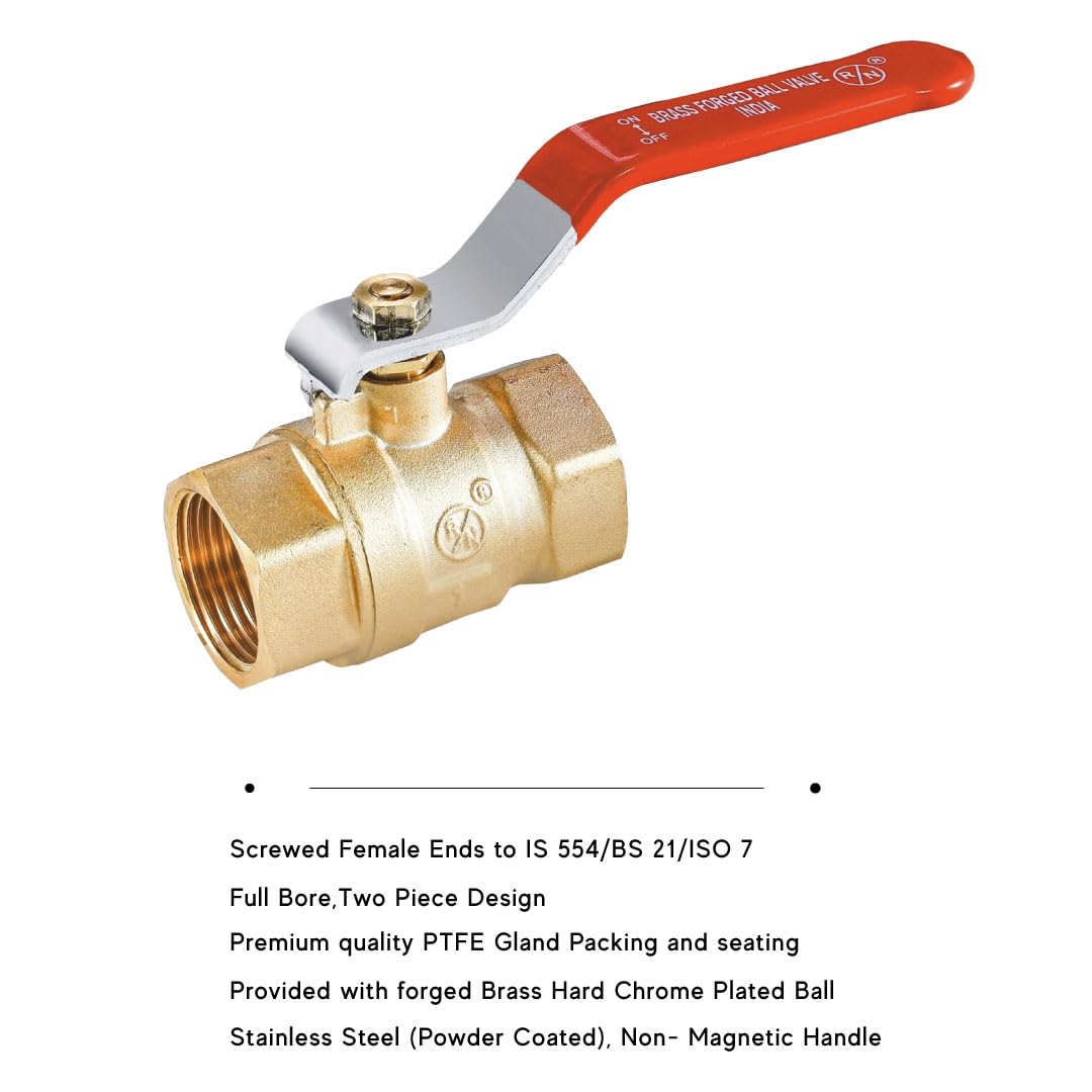RN 100 mm Manual Brass Ball Valves Female Threaded 1710_2