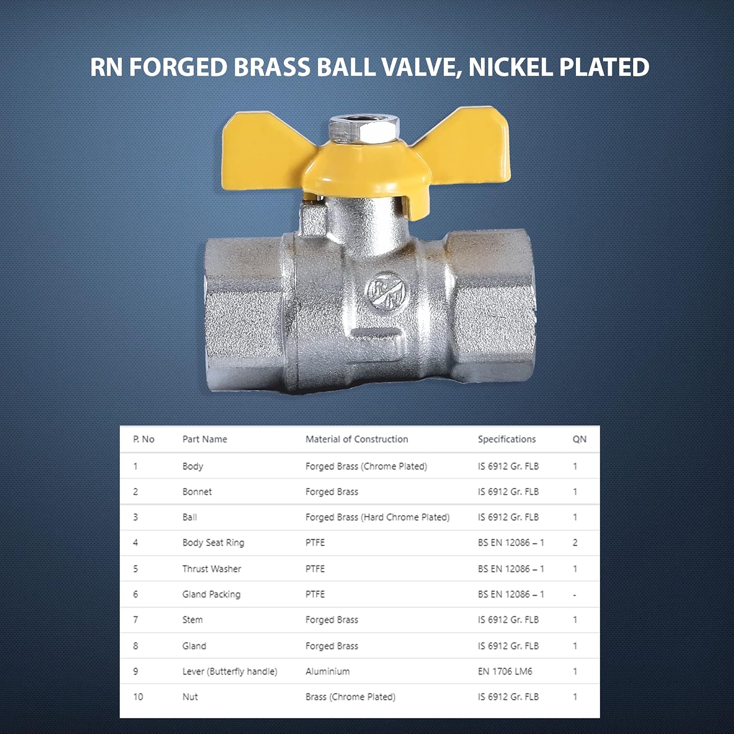 RN 20 mm Manual Brass Ball Valves Female Threaded 1750_4