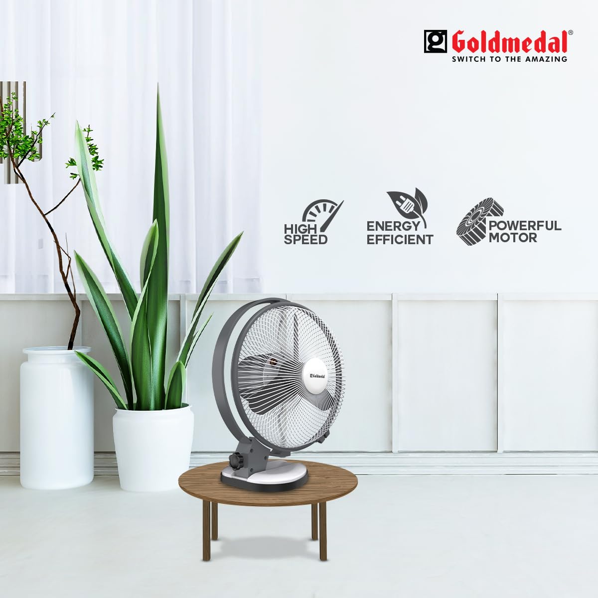 Goldmedal Tristar 225 mm 3 Blades White Grey Table Fan_3