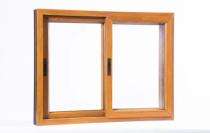 PRIME Sliding 2 Track 2 Panel Golden Oak uPVC Window 4 x 4 ft_0