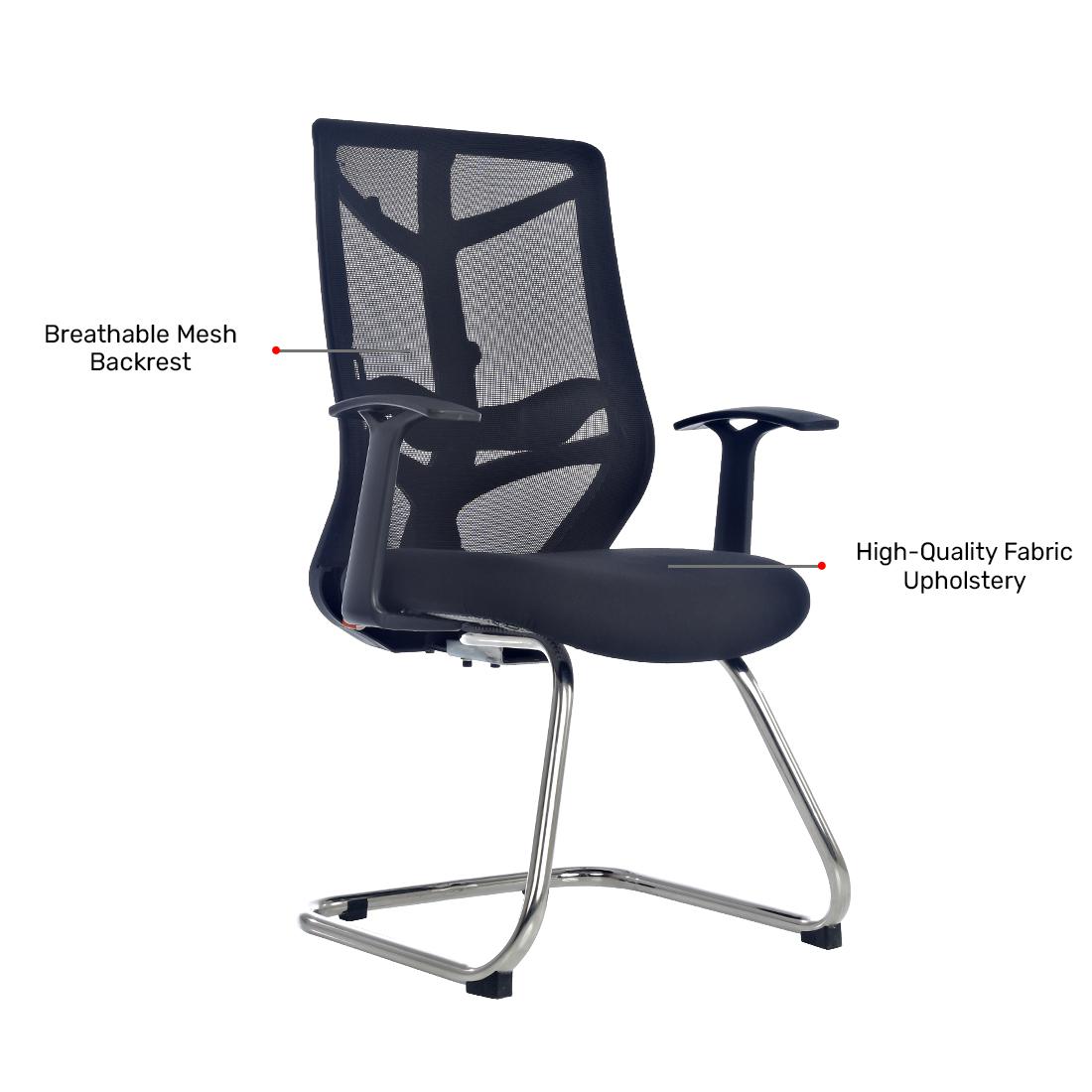Durian Cantilever Mesh Chair Black 600 x 630 x 1030 mm Two Piece Injection Moulded Office Chairs_2