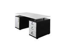 Western Interio Executive Office Tables Black and White Wooden_0