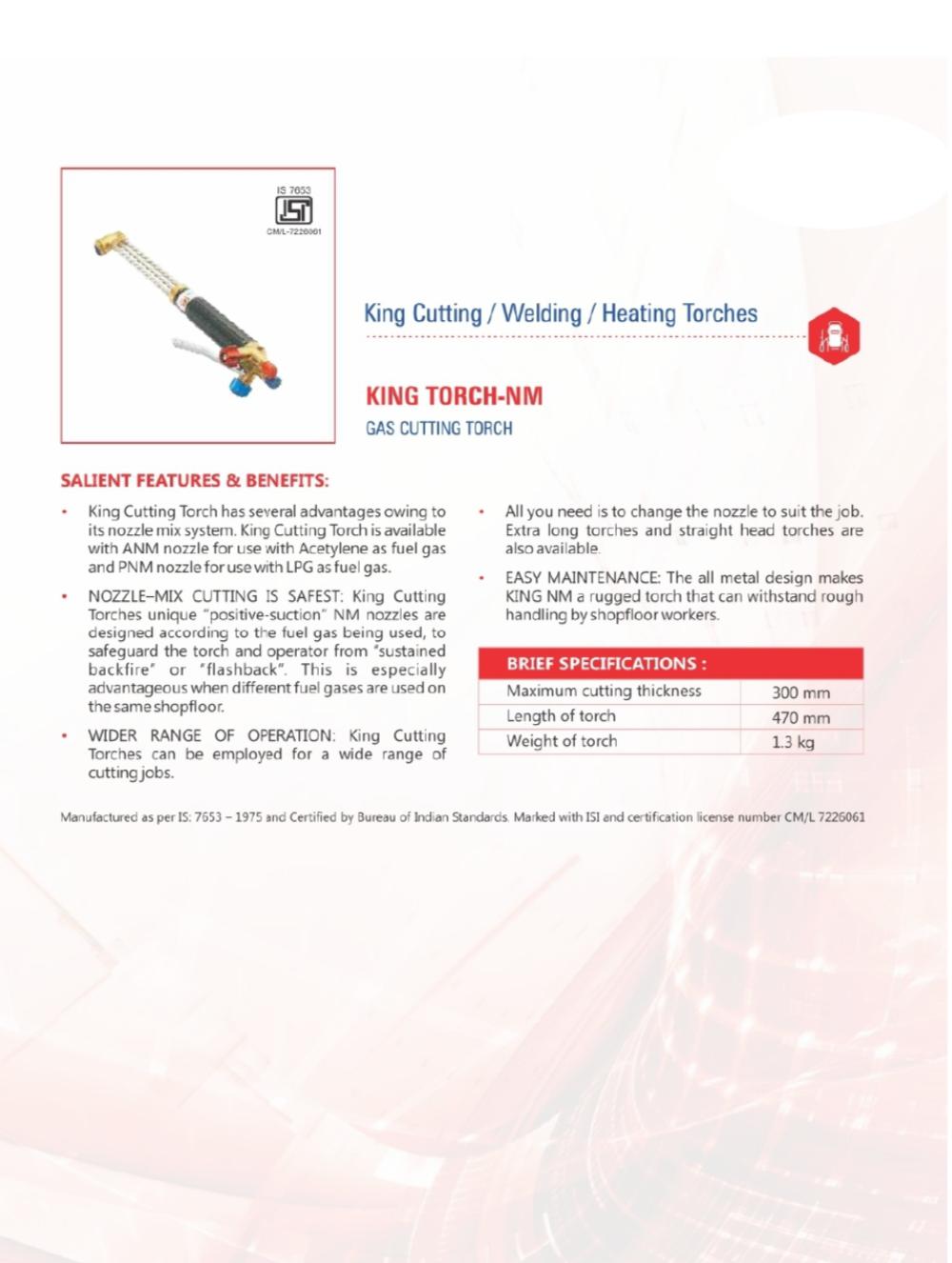 Ador 470mm 180deg Gas Cutting Torches KING TORCH-NM 300mm_2