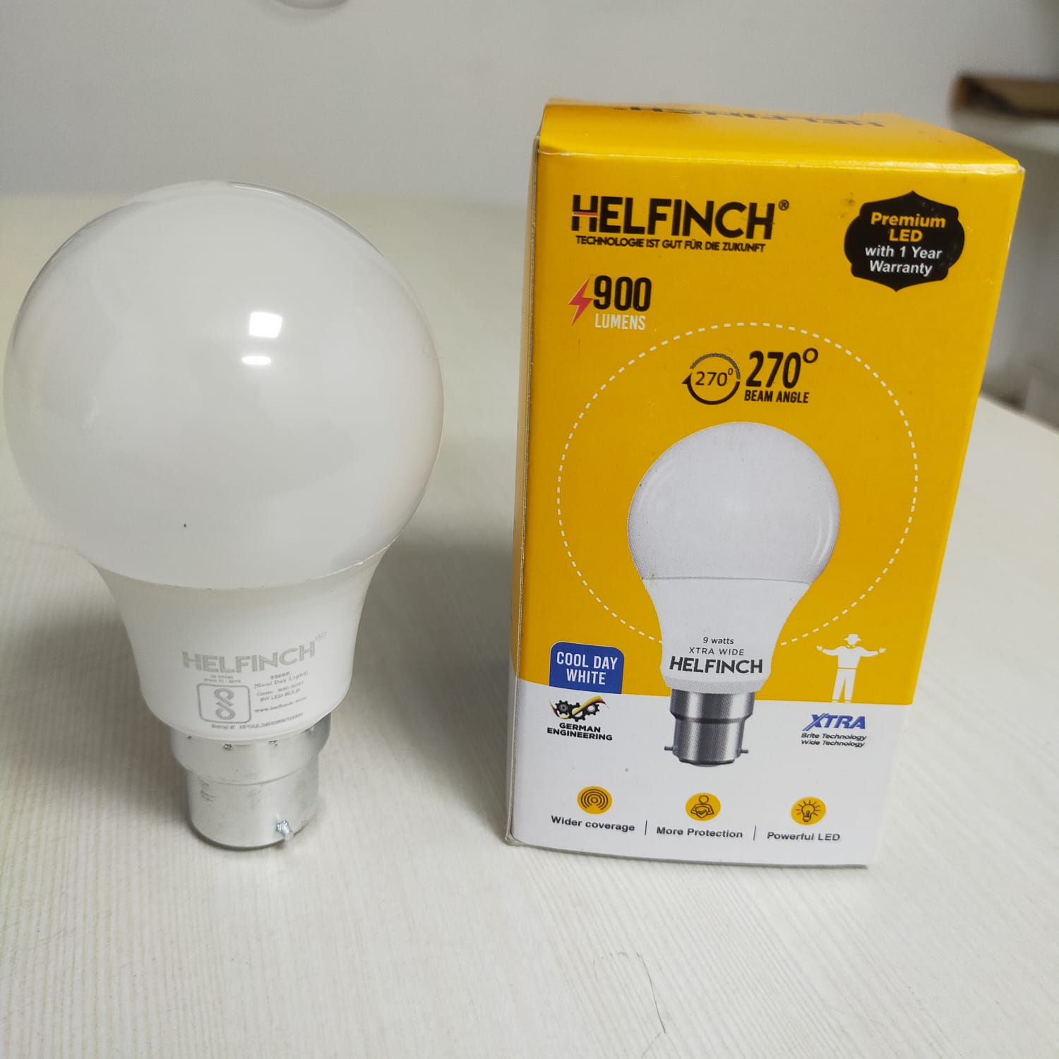 Helfinch 9 W Cool White B22 150 piece 15000 h LED Bulbs_1