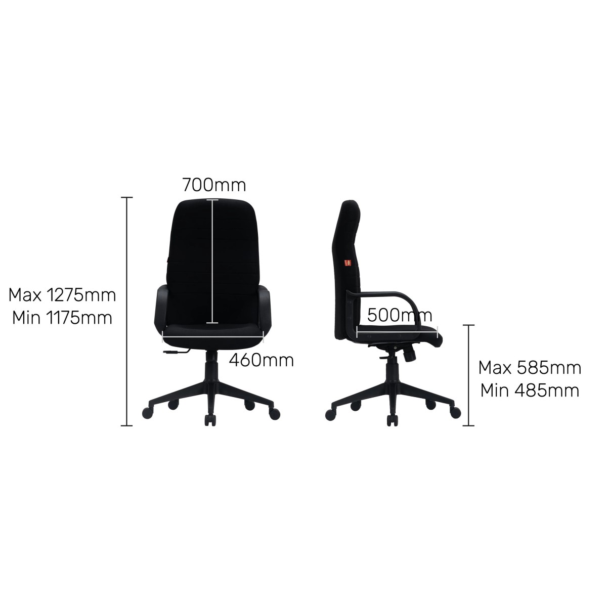 Durian Fabric Chair Black 700 x 660 x 1225 mm Hot Pressed Playwood Office Chairs_2