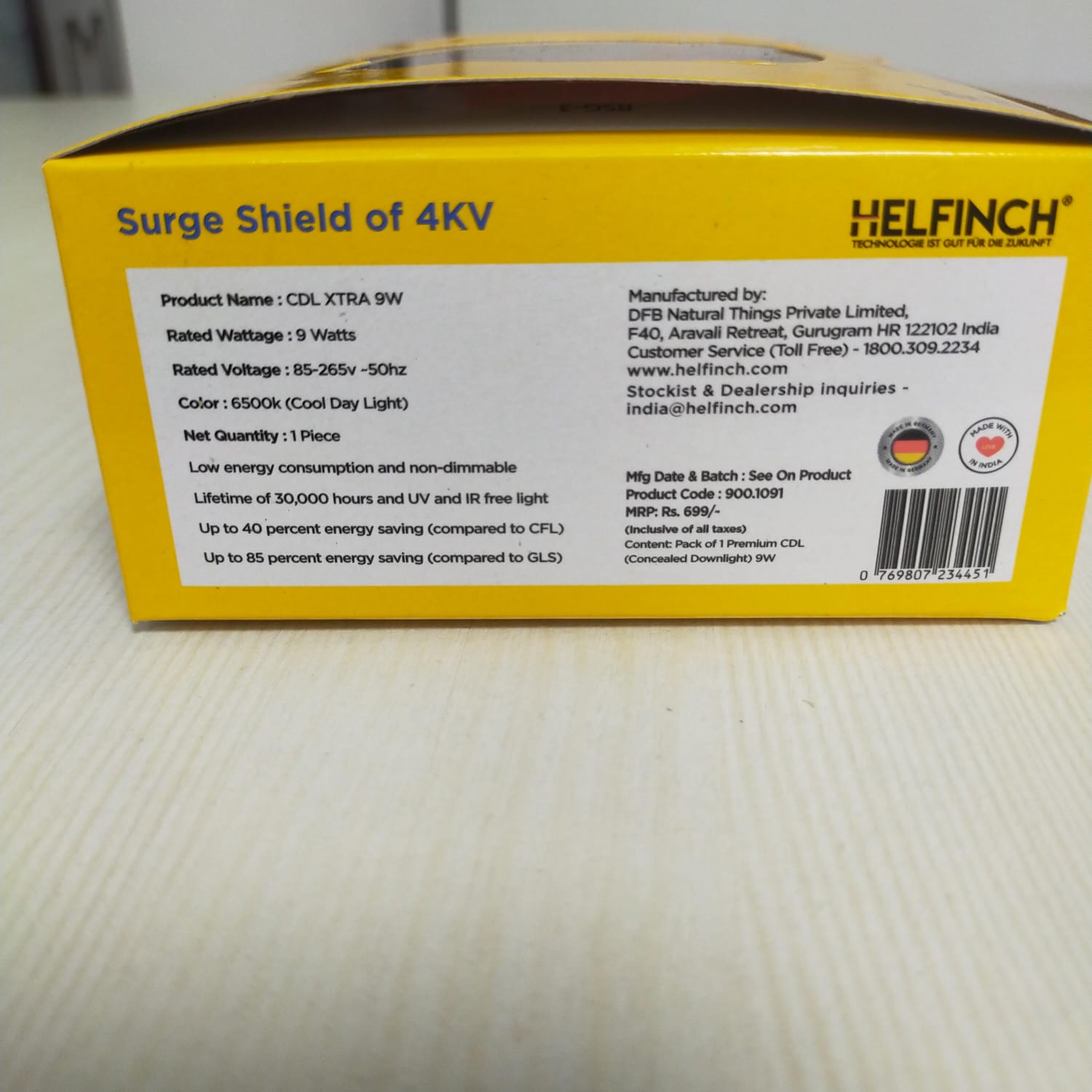 HELFINCH 9 W Round Cool White 110 x 70 mm LED Panel Lights Recessed Mounted_4